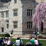 Photo of students on lawn.