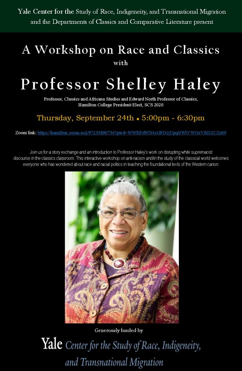 Shelley Haley (Hamilton College), workshop on Race and Classics | Yale ...